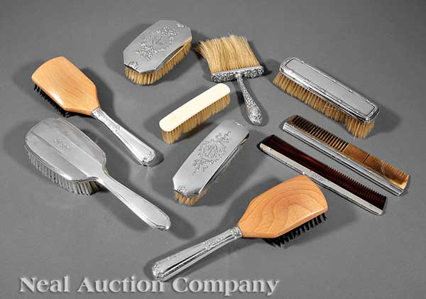 A Group of Silver-Mounted Hair