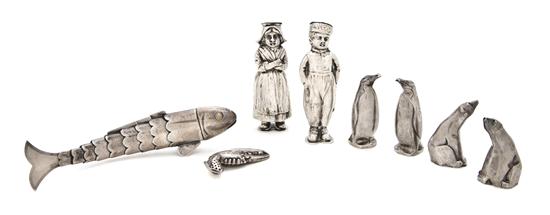 A Group of Silver Salt and Pepper