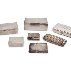 A Group of Silver Table Caskets and