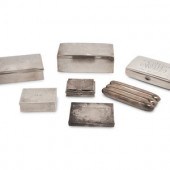 A Group of Silver Table Casket