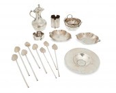 A GROUP OF SILVER TABLE ITEMSA