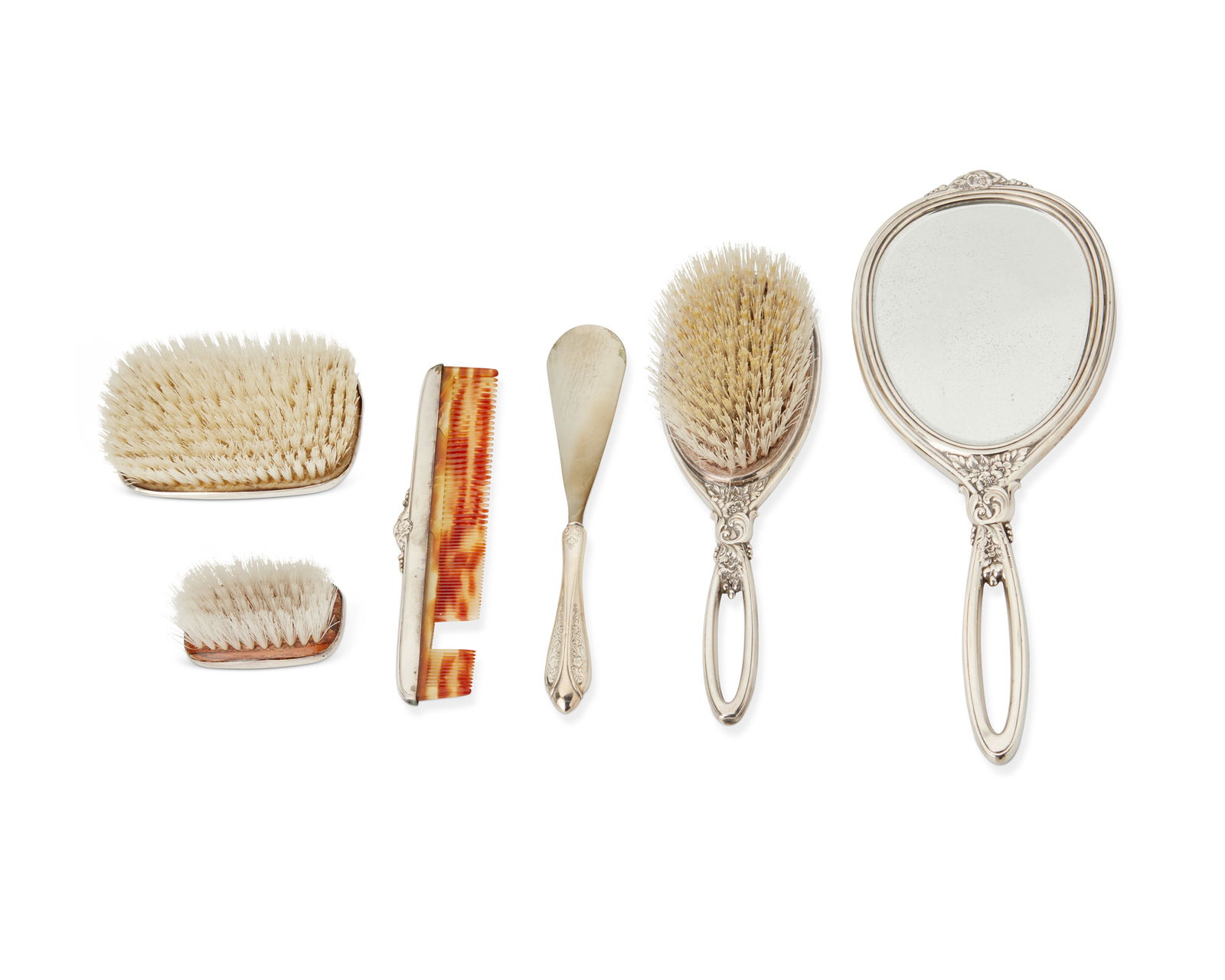 A GROUP OF SILVER VANITY ITEMSA