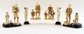 A GROUP OF SIX ASIAN CARVED FI