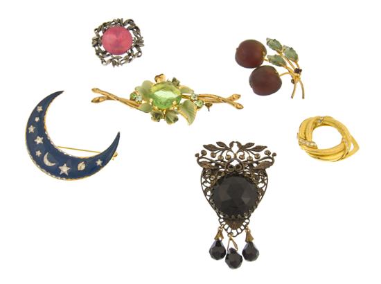 A Group of Six Brooches