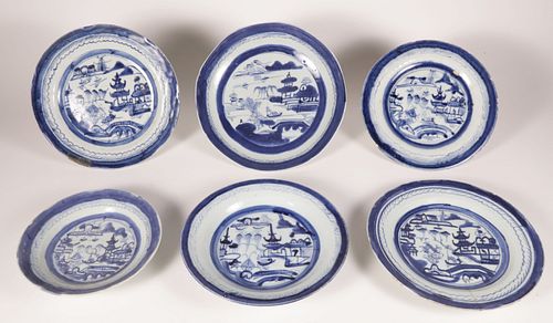 A GROUP OF SIX CANTON PLATES,