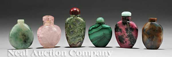 A Group of Six Chinese Hardstone