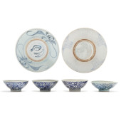 A GROUP OF SIX CHINESE BLUE AN