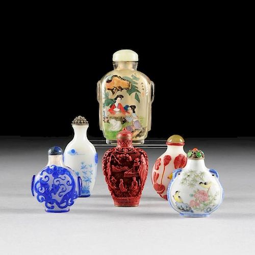 A GROUP OF SIX CHINESE SNUFF