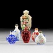 A GROUP OF SIX CHINESE SNUFF B