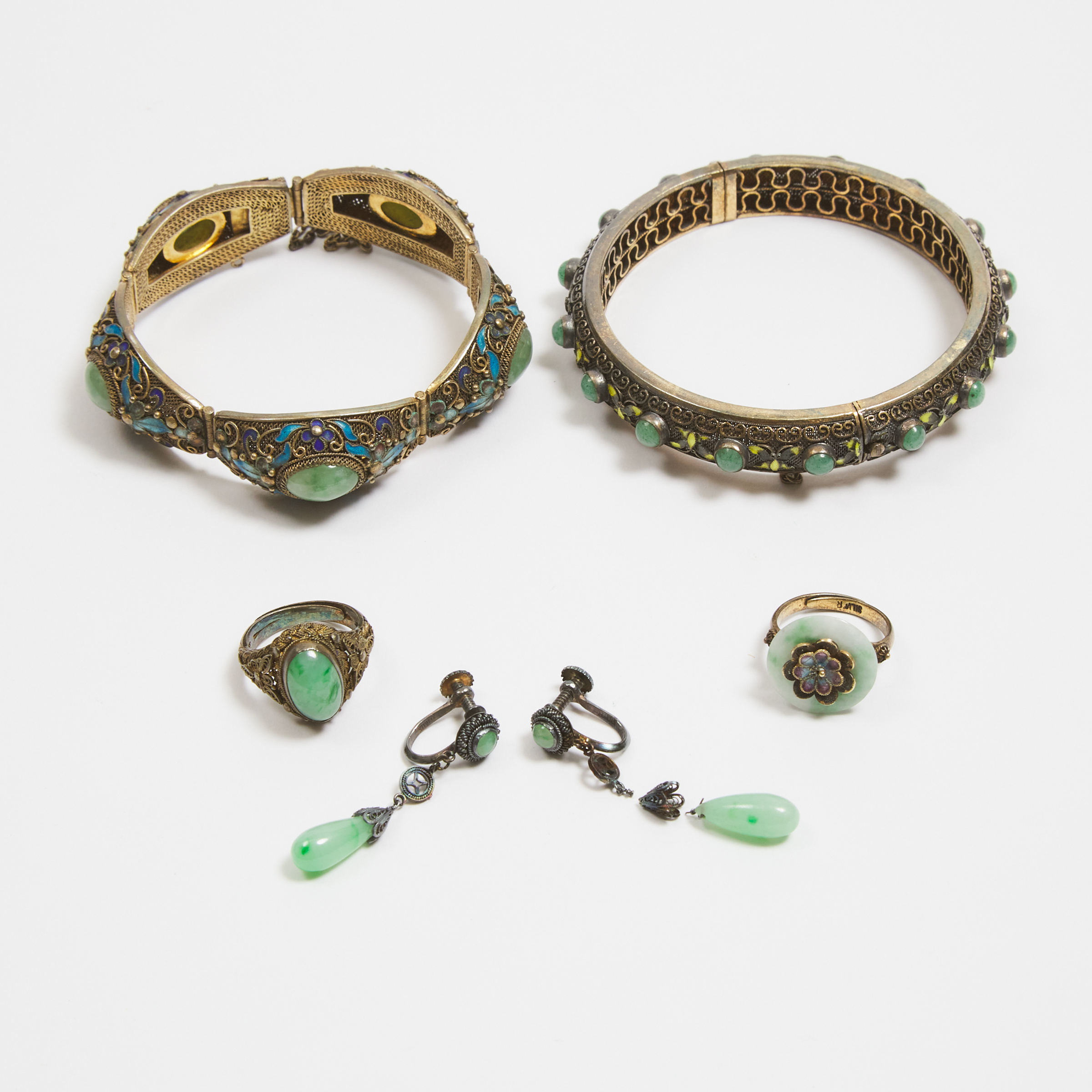 A Group of Six Chinese Gilt and