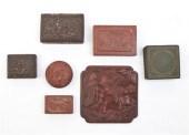 A Group of Six Cinnabar Lacque