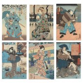 A GROUP OF SIX EDO PERIOD JAPA