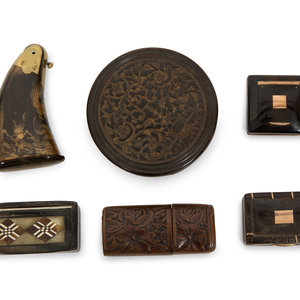 A Group of Six English Carved and