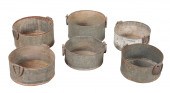 A GROUP OF SIX GALVANISED META