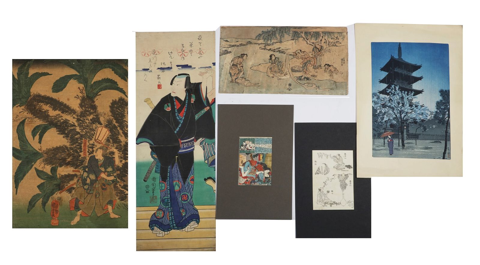 A GROUP OF SIX JAPANESE WOODBLOCK