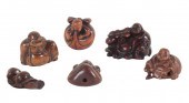 A GROUP OF SIX JAPANESE CARVED
