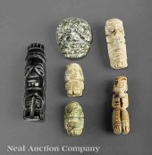 A Group of Six Mixtec Carved S