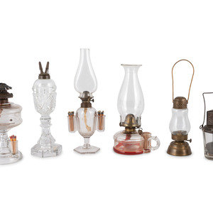 A Group of Six Oil Lamps and