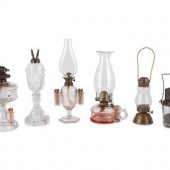 A Group of Six Oil Lamps and L