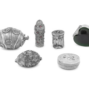 A Group of Six Silver Vessels
