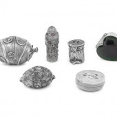 A Group of Six Silver Vessels