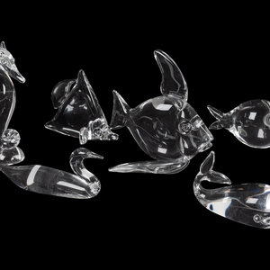 A Group of Six Steuben Glass