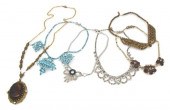 A Group of Six Vintage Necklac