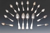 A Group of Sixteen Silver Spoo