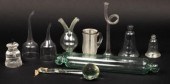 A group of small glass items,