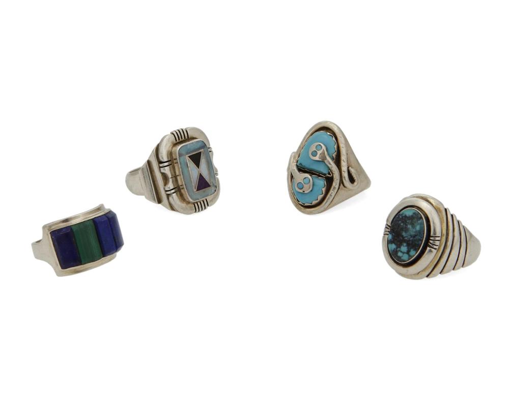 A GROUP OF SOUTHWEST STONE SET