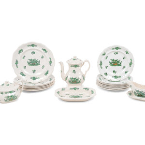 A Group of Spode Green Basket