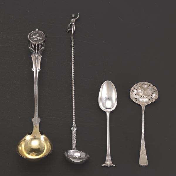 A GROUP OF STERLING SILVER LADLES
