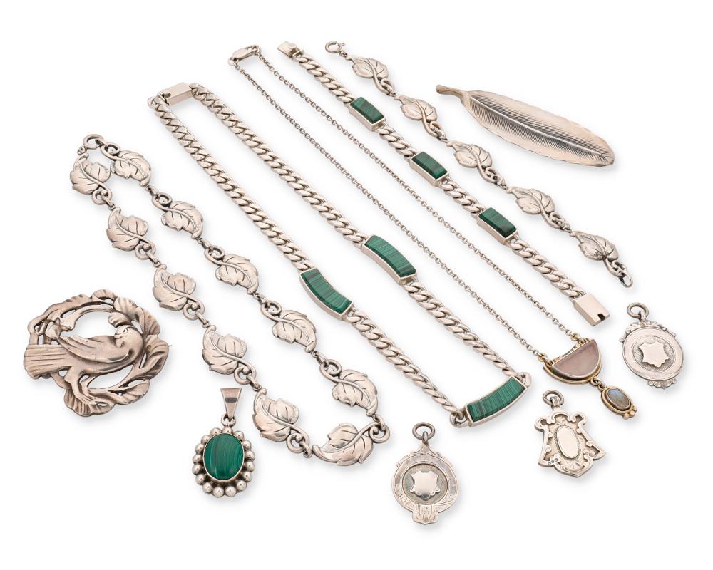 A GROUP OF STERLING SILVER JEWELRYA