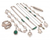 A GROUP OF STERLING SILVER JEW