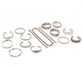 A GROUP OF STERLING SILVER JEW