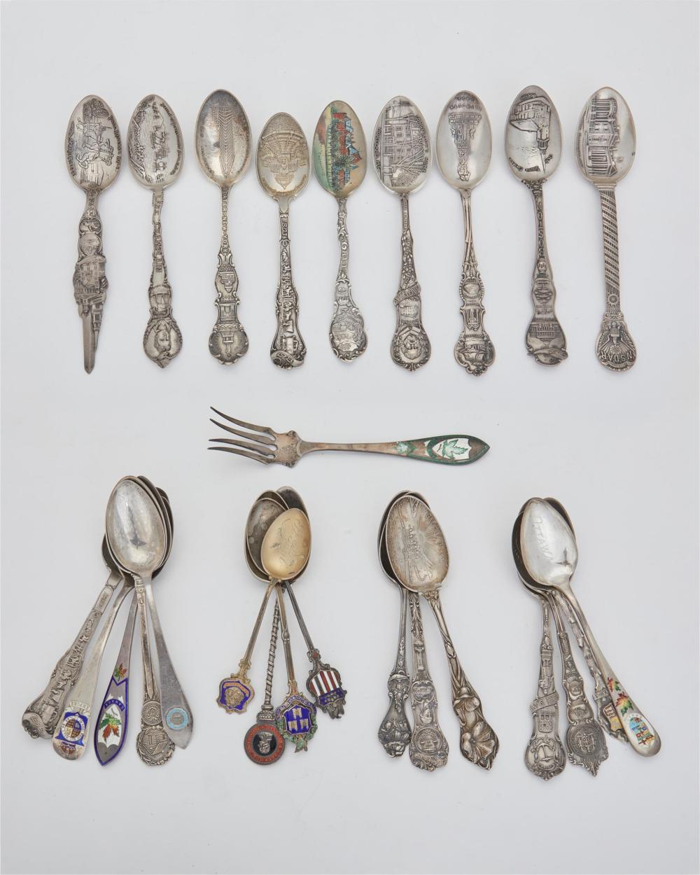 A GROUP OF STERLING SILVER SOUVENIR