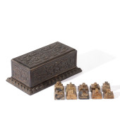 A GROUP OF TEN CARVED JADE SEA