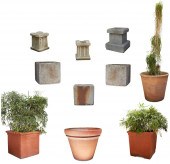 A GROUP OF TEN GARDEN ACCESSOR