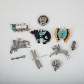 A GROUP OF TEN SILVER NATIVE A