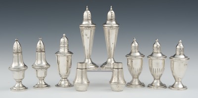 A Group of Ten Sterling Silver Salt