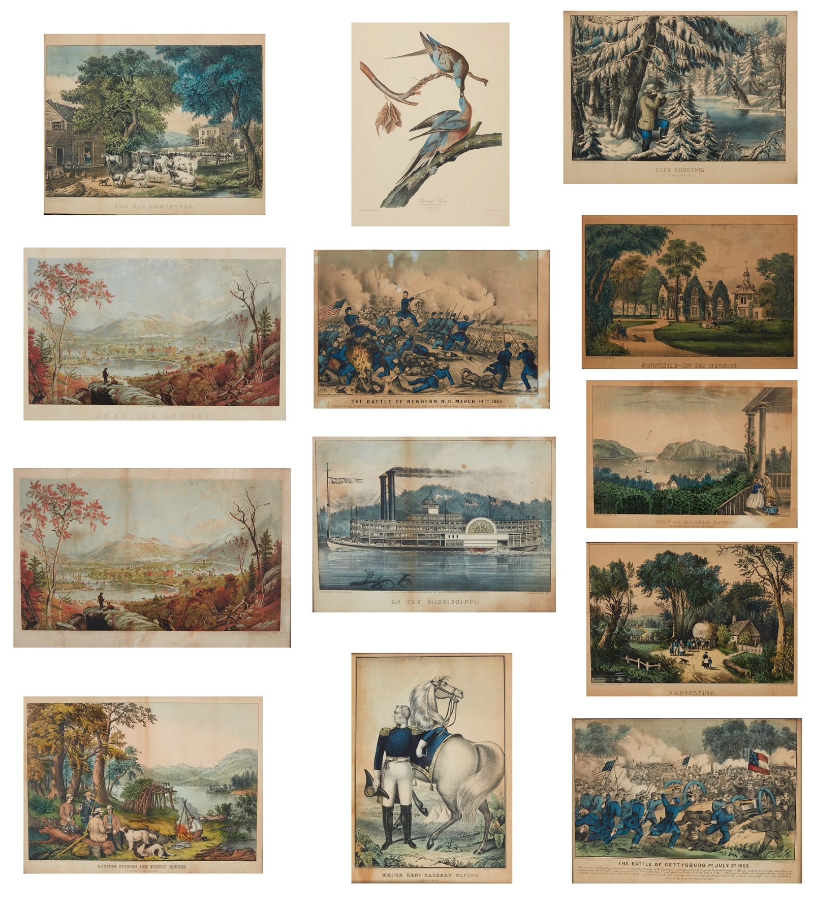 A GROUP OF THIRTEEN 19TH CENTURY