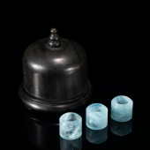 A GROUP OF THREE BLUE ROCK CRY