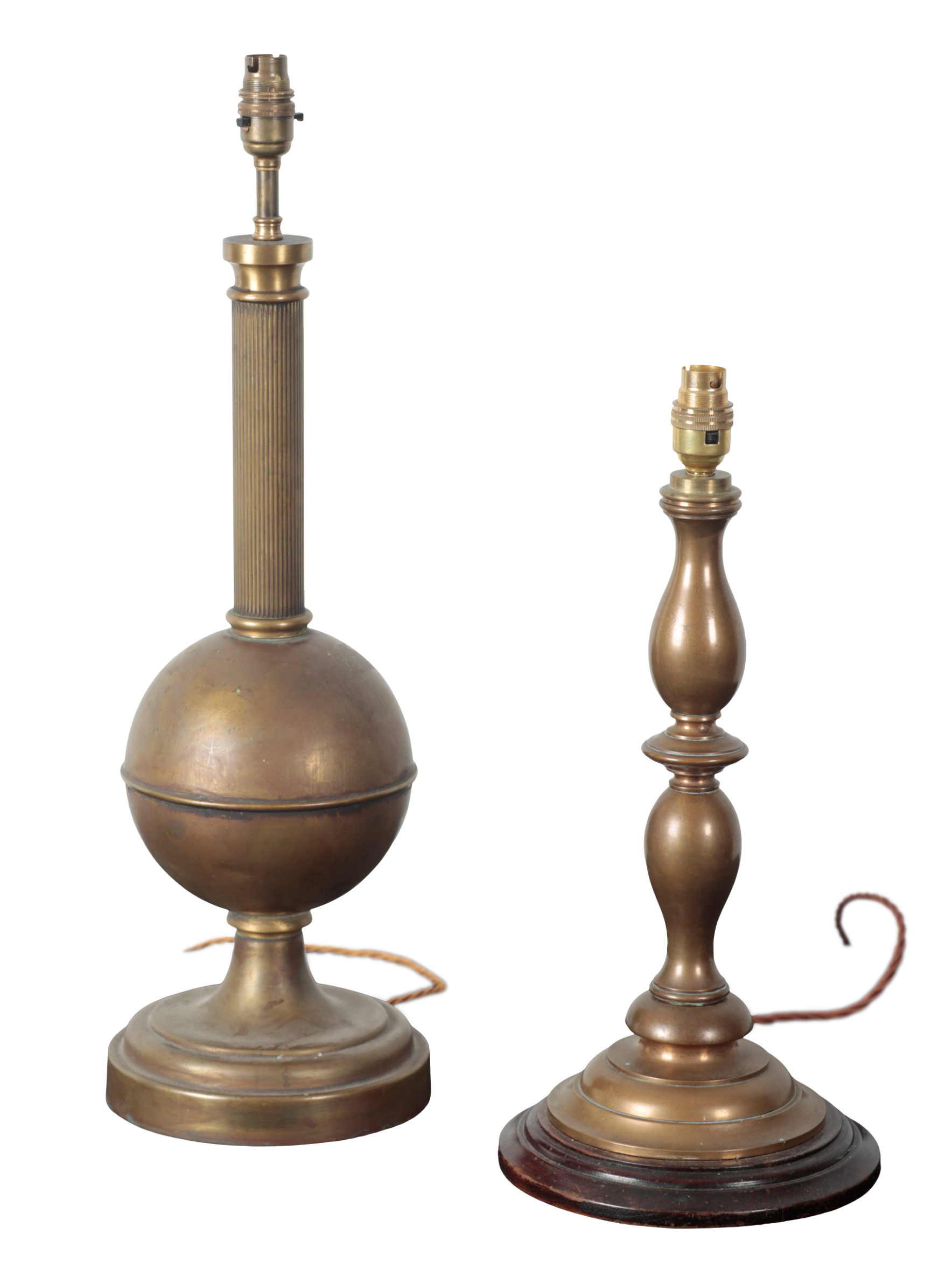 A GROUP OF THREE BRASS TABLE