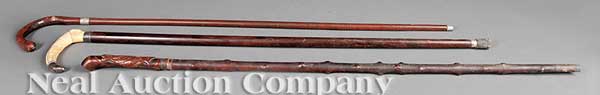 A Group of Three Canes 19th c.