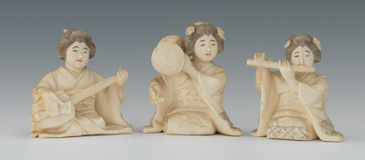 A Group of Three Carved Ivory