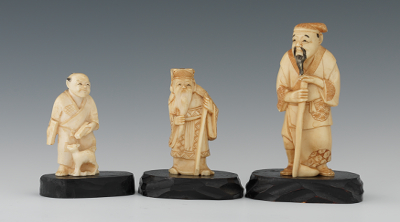 A Group of Three Carved Ivory