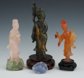 A Group of Three Carved Hardst