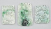A Group of Three Carved Jadeit