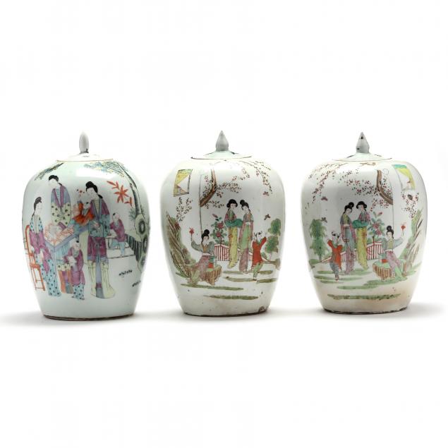 A GROUP OF THREE CHINESE GINGER