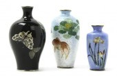 A Group of Three Cloisonne Vas